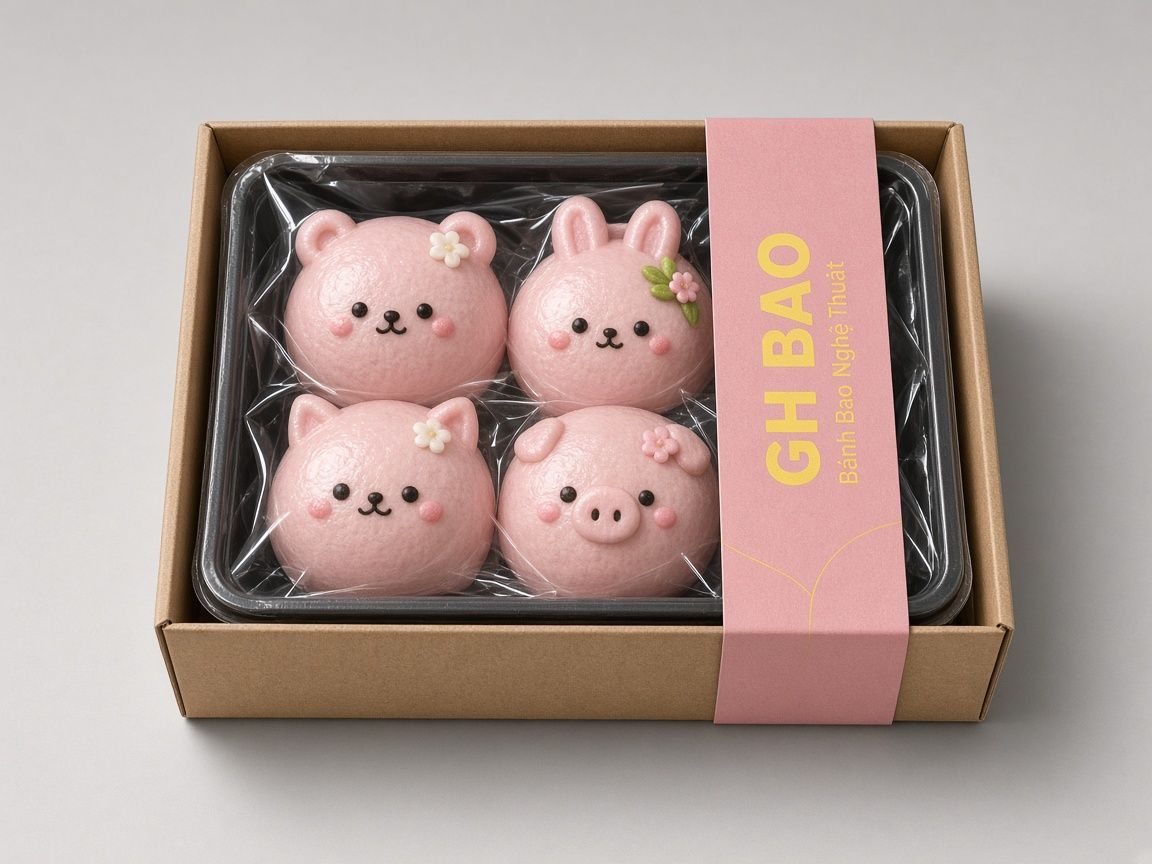 Hộp bánh bao nghệ thuật đông lạnh GH BAO